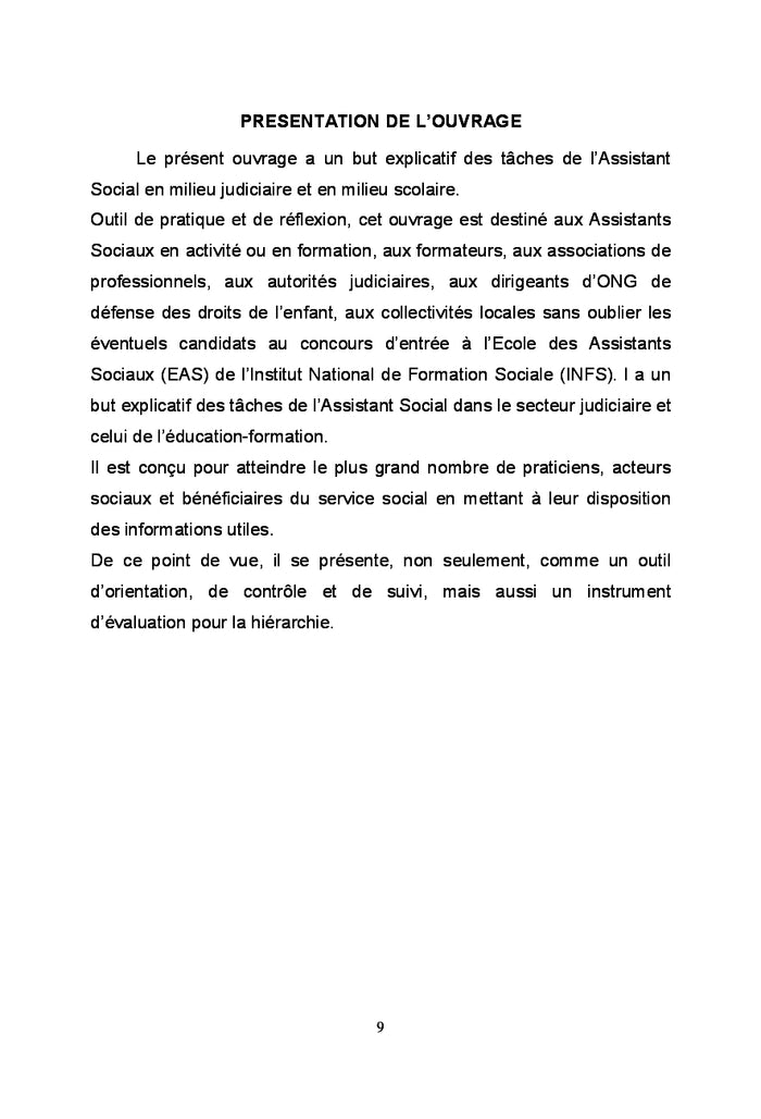 Le service social en milieu judiciaire,scolaire et universitaire