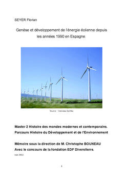 Genèse et développement de l'énergie éolienne en Espagne
