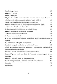 Les Droits de L'Homme Dans Les Opérations de Paix de l'ONU