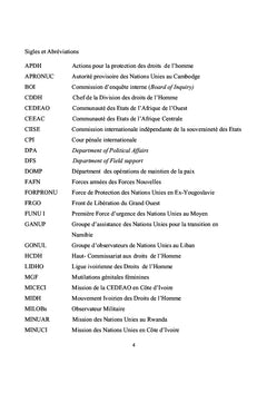 Les Droits de L'Homme Dans Les Opérations de Paix de l'ONU