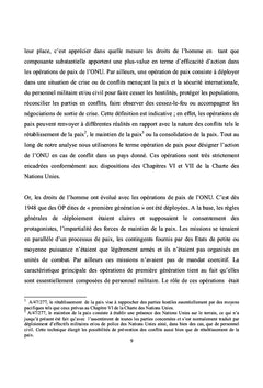 Les Droits de L'Homme Dans Les Opérations de Paix de l'ONU