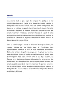 Accueil et accompagnement des élèves issus de l'immigration