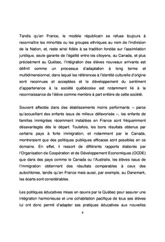 Accueil et accompagnement des élèves issus de l'immigration