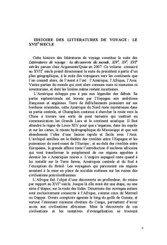 Histoire des littératures de voyage- le xviie siècle