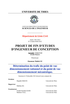 Le trafic, du point de vue dimensionnement rationnel et mécanistique