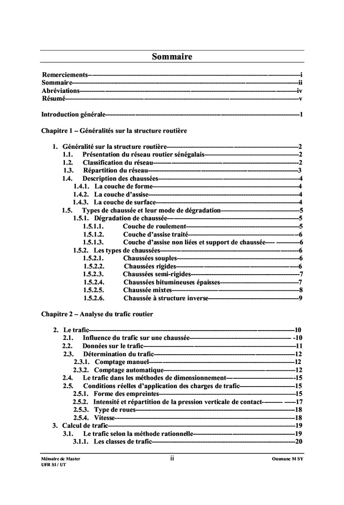Le trafic, du point de vue dimensionnement rationnel et mécanistique