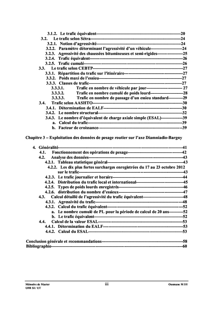 Le trafic, du point de vue dimensionnement rationnel et mécanistique
