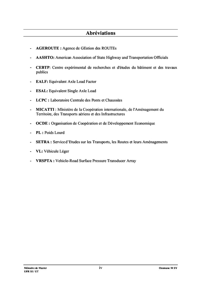 Le trafic, du point de vue dimensionnement rationnel et mécanistique