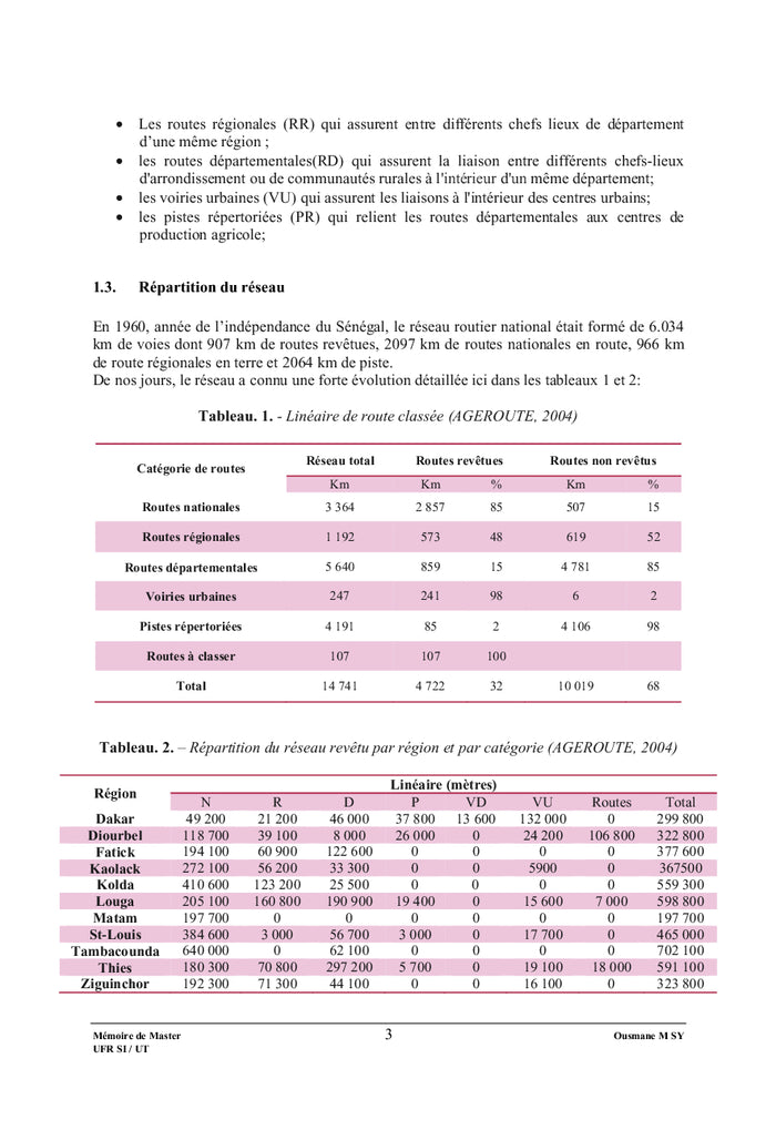 Le trafic, du point de vue dimensionnement rationnel et mécanistique