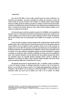 La banlieue, le territoire de l autre. entre altérité et exclusion