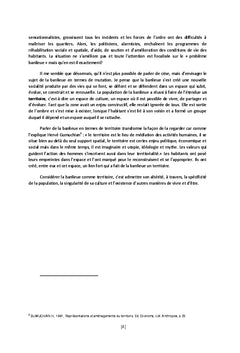 La banlieue, le territoire de l autre. entre altérité et exclusion