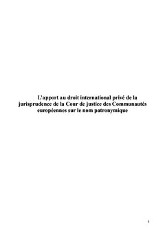 Droit international privé et CJCE