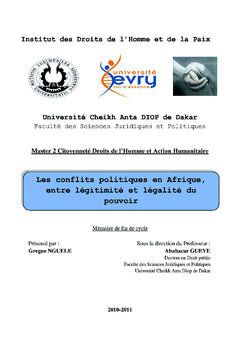 Le pouvoir politique en Afrique, entre légitimité et légalité