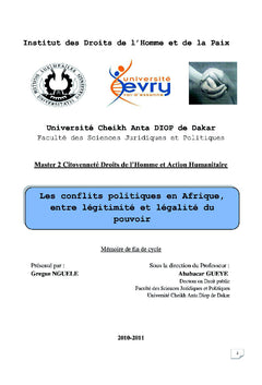Le pouvoir politique en Afrique, entre légitimité et légalité