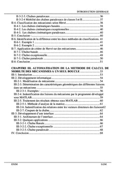 Analyse de la mobilité des systèmes mécanique