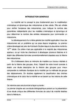 Analyse de la mobilité des systèmes mécanique