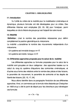 Analyse de la mobilité des systèmes mécanique