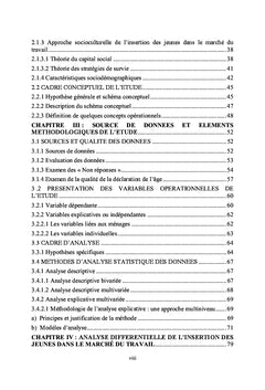 Déterminants de l'insertion des jeunes dans le marché du travail