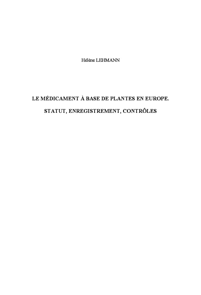 Le médicament à base de plantes en europe