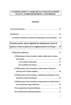 Le médicament à base de plantes en europe