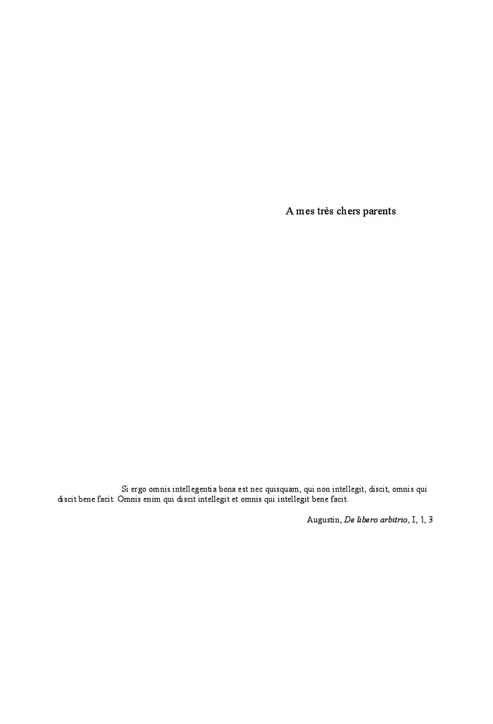 La question du libre arbitre chez augustin