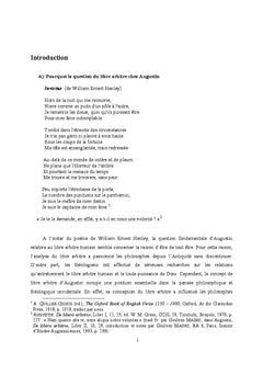 La question du libre arbitre chez augustin