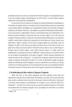 La question du libre arbitre chez augustin