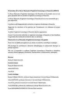 Revue marocaine d'ingénierie économique et financière