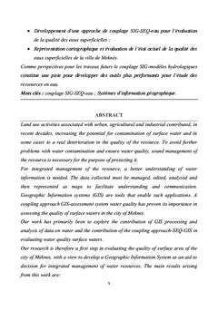 Evaluation de la qualité des eaux superficielles: Apport des SIG