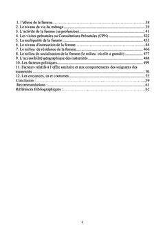 Accouchements à domicile sans un personnel de santé