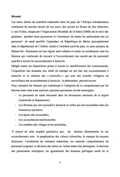 Accouchements à domicile sans un personnel de santé