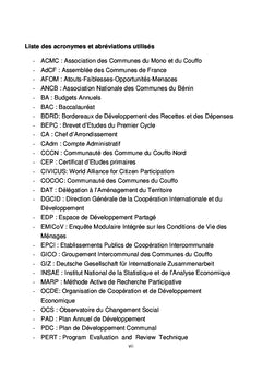 Mécanisme intercommunal de suivi-évaluation