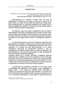 L'intégration économique outil de développement en Amérique du Sud