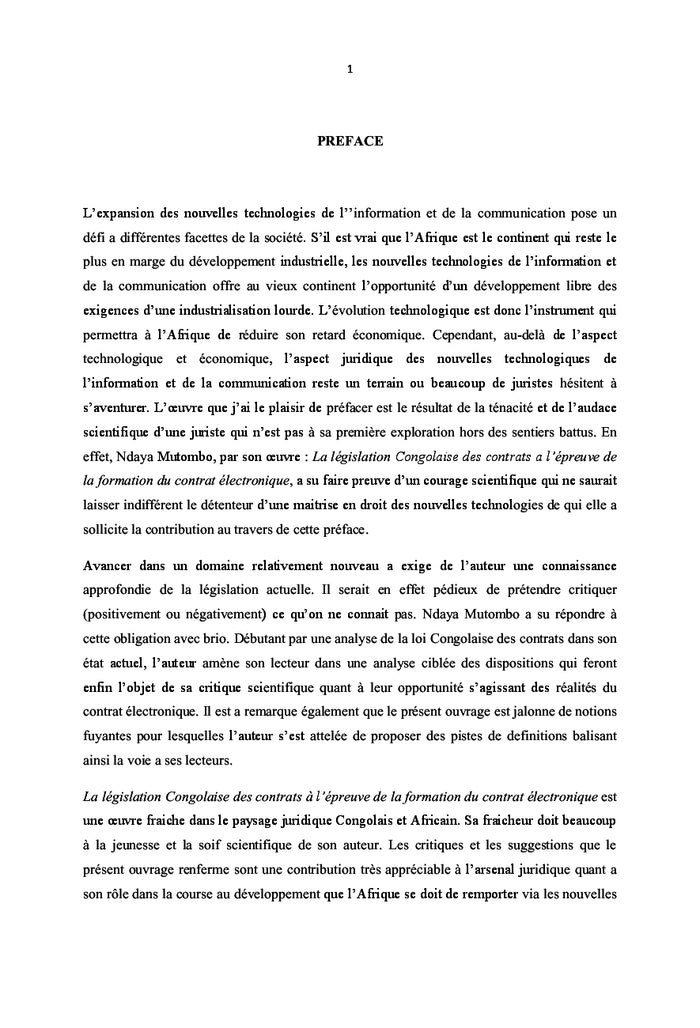 Le droit congolais des contrats et le contrat électronique tome 1