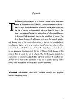 Identification inverse des paramètres de la loi de Johnson cook
