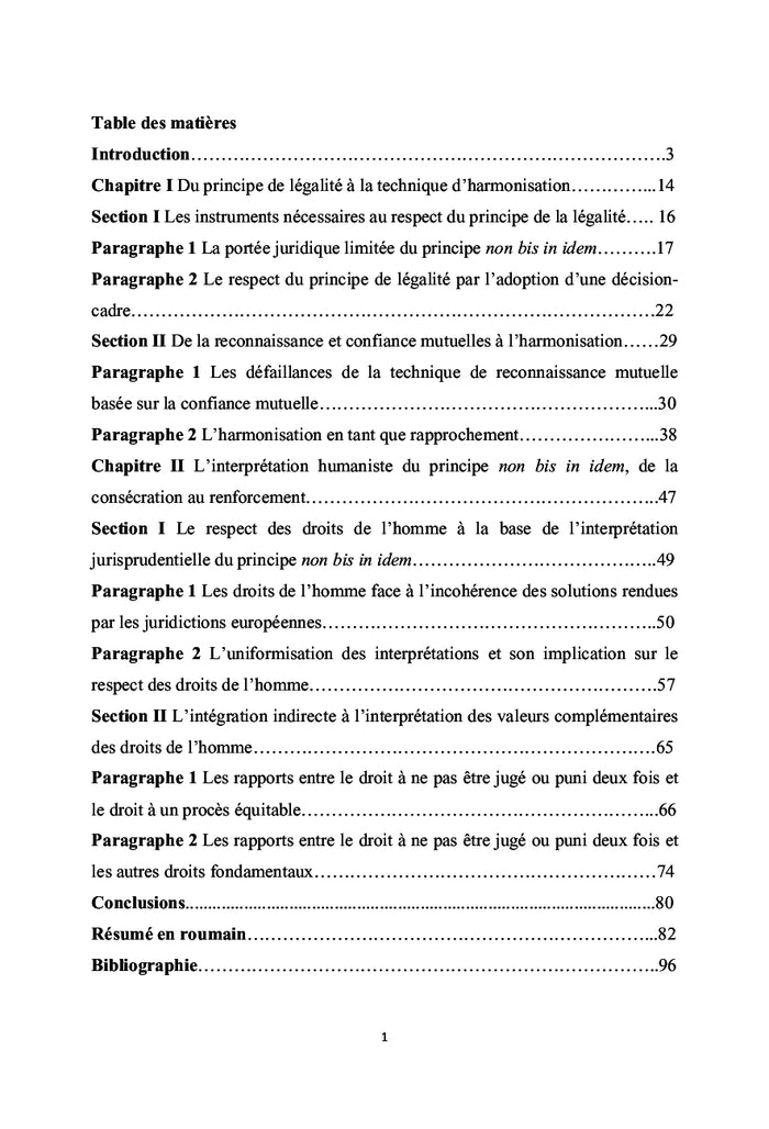 Le principe non bis in idem