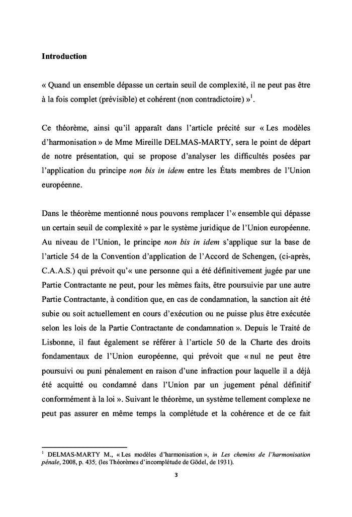 Le principe non bis in idem