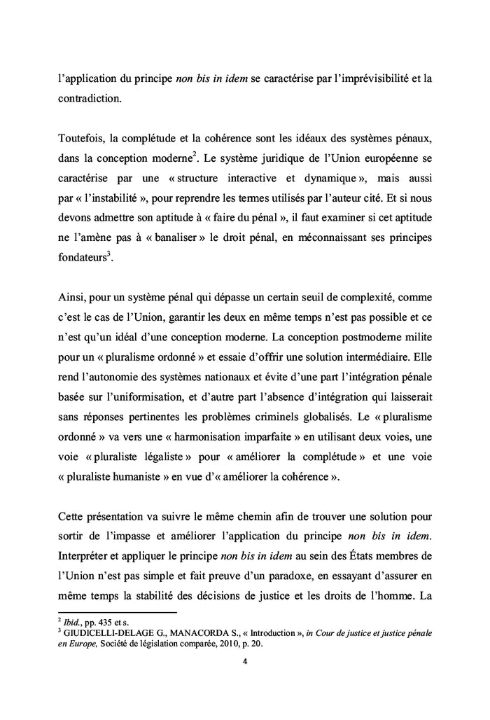 Le principe non bis in idem