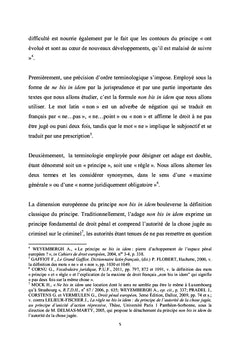Le principe non bis in idem