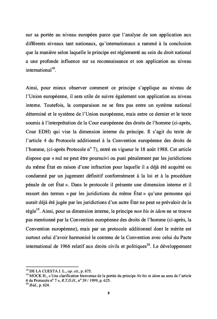 Le principe non bis in idem