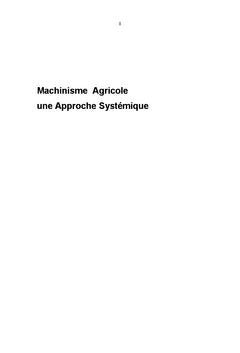 Machinisme agricole une approche systémique