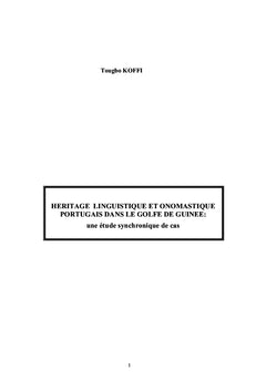 Héritage linguistique et onomastique portugais dans le golfe de guinée
