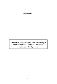 Héritage linguistique et onomastique portugais dans le golfe de guinée
