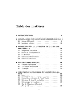 Théorie de galois différentielle