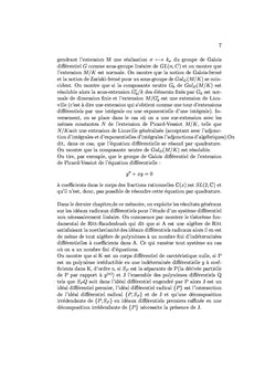 Théorie de galois différentielle