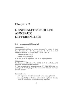 Théorie de galois différentielle
