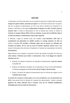 Méthodologie d'analyse des stationnements
