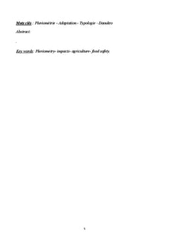 Typologie de reponse des paysans face aux contraintes pluviometriques