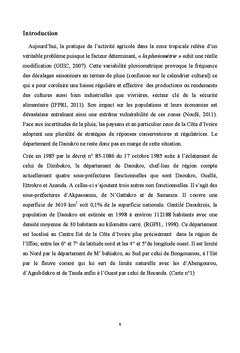 Typologie de reponse des paysans face aux contraintes pluviometriques