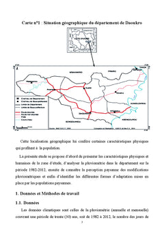 Typologie de reponse des paysans face aux contraintes pluviometriques